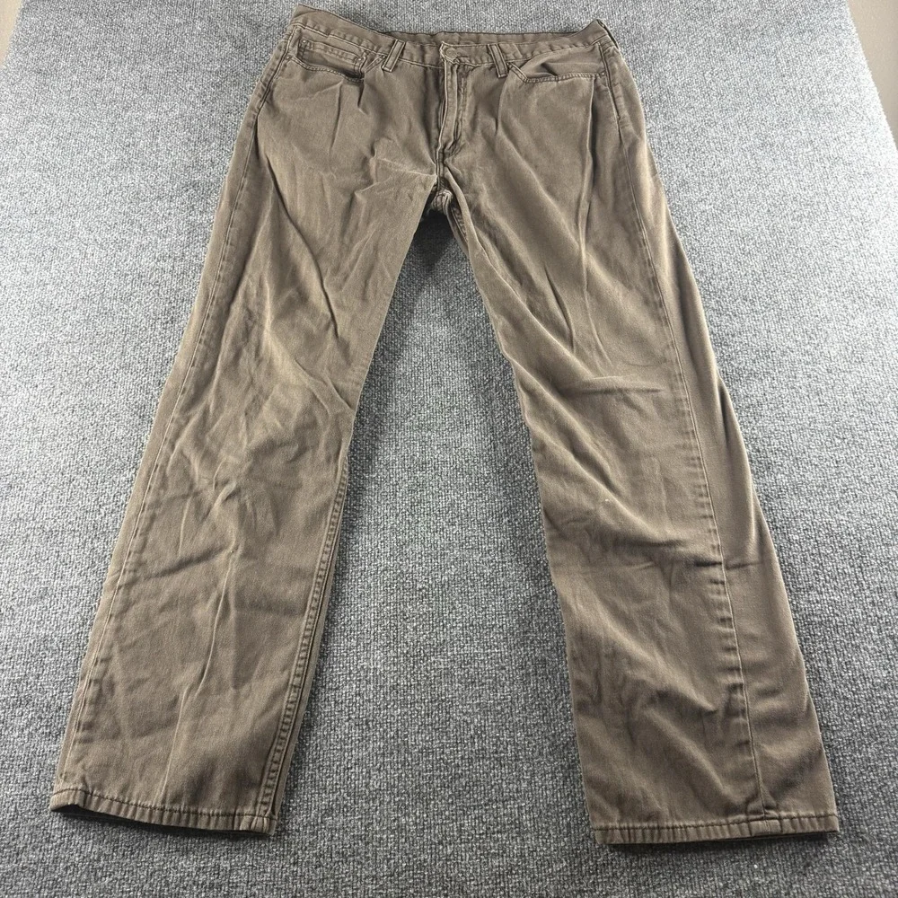 Levi's 514 Jeans Mens 36x32 Brown Regular Straight Leg Denim Pants A01647